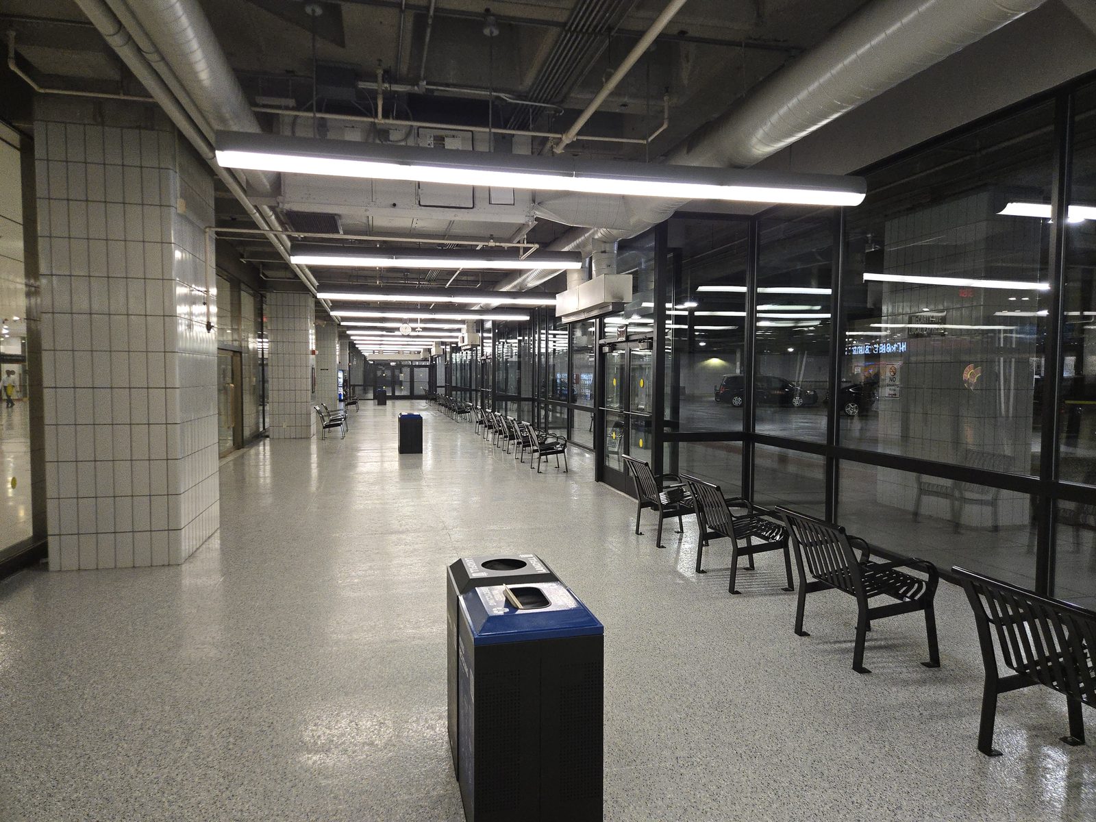 Concourse waiting benches today